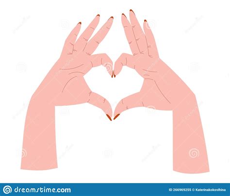 Manicured Female Hands Making A Heart Shape With Fingers Vector