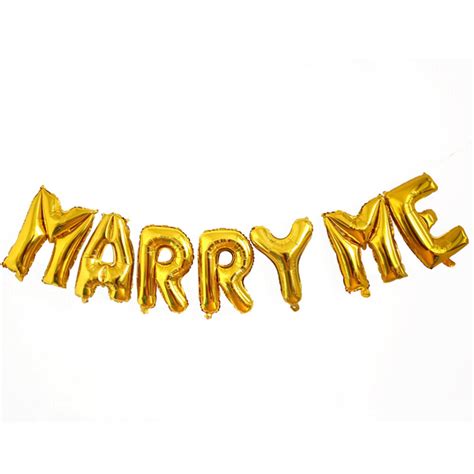 Marry Me Foil Balloons For Wedding Party Golden Ebay