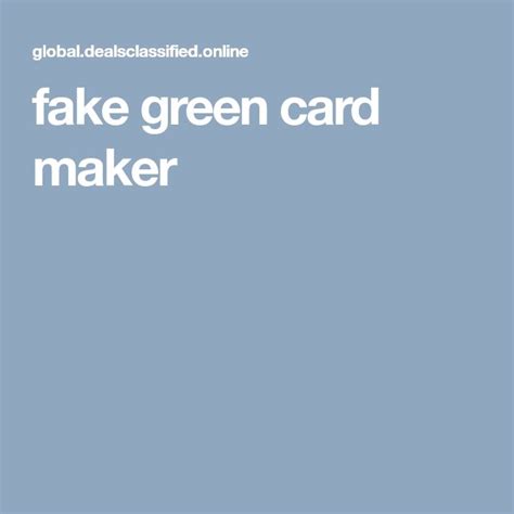 Fake Green Card Template