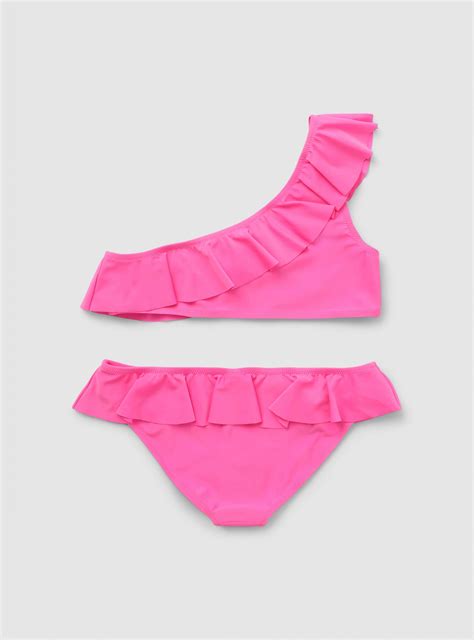 Bikini Monospalla Avec Volants Unis Rose Barbie Clair Achetez En Ligne Terranova
