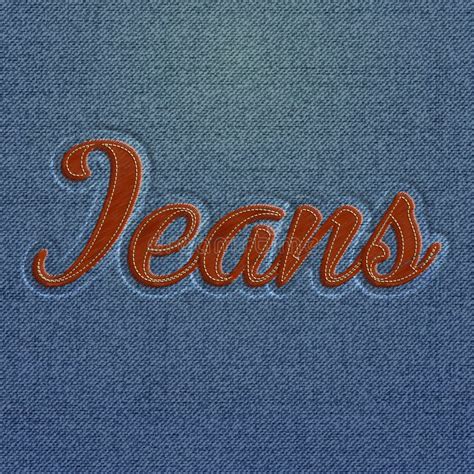 Realistic Embroidered `Jeans` Word, Vector Stock Vector - Illustration ...