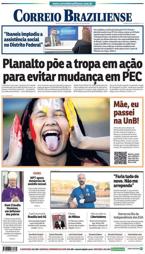 Capa Correio Braziliense Segunda 23 De Maio De 2022