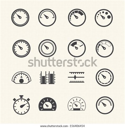 Circular Meter Icons Set Stock Vector Royalty Free 156406454