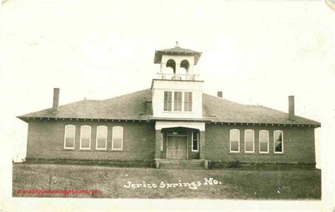 Jerico Springs Missouri High School Vintage Postcard View Historic