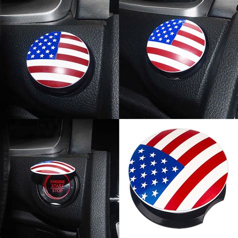 Linjieee Car Start Button Cover Car Start Button Cover Start Button Cover Car Engine Decoration ...