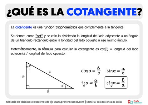 Qu Es La Cotangente Definici N De Cotangente