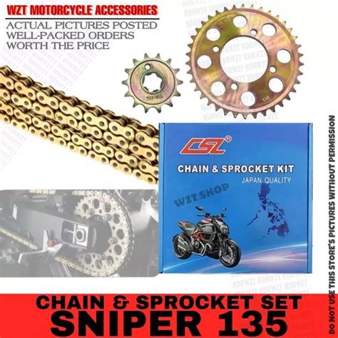 CSL YAMAHA SNIPER 135 Gold Chain And Sprocket Set Motorcycle JApan