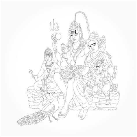 Premium Vector | Bhagwan shiva family