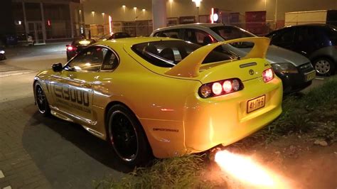 700HP Toyota Supra FROM HELL HUGE Flames BURNOUTS YouTube