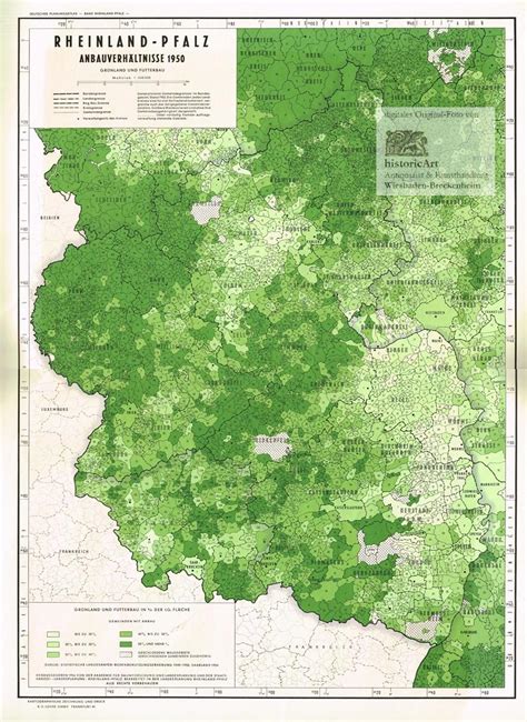 Rheinland Pfalz Anbauverhältnisse 1950 Grünland und Futterbau