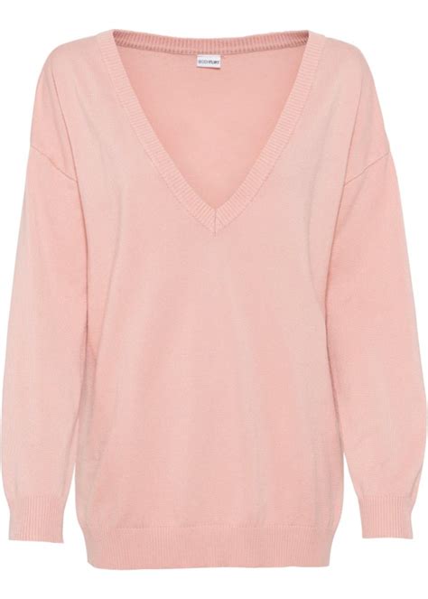 Kuschelweicher Oversize Pullover Mit V Ausschnitt Rosa Damen