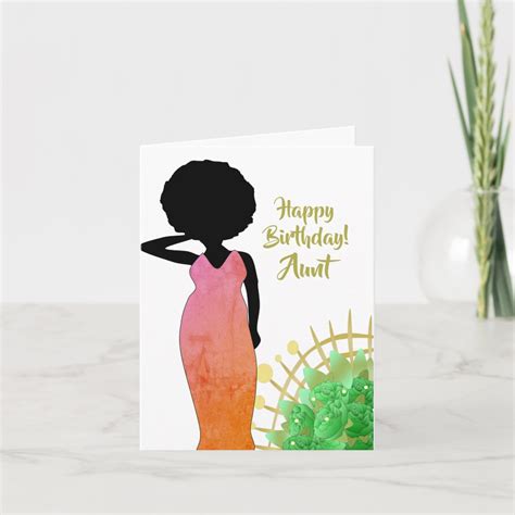 Aunt African American Woman Happy Birthday Card Zazzle