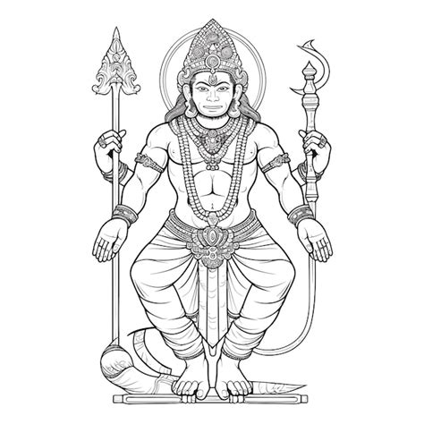 Hanuman Ji Black And White