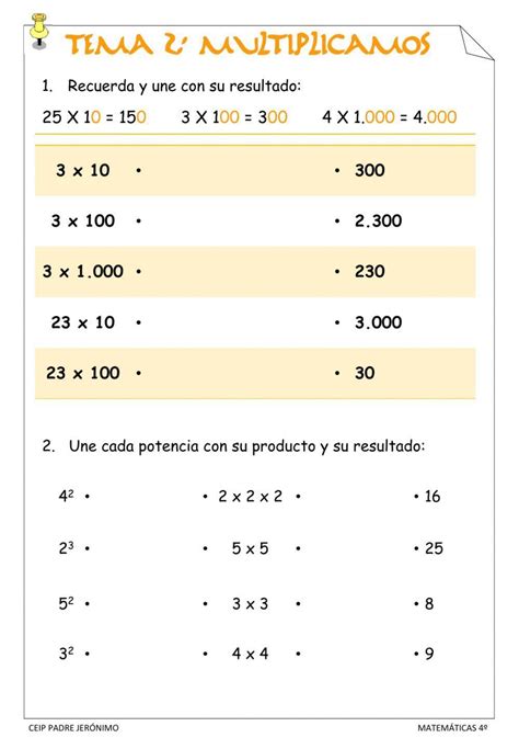 Multiplicar Por La Unidad Seguida De Ceros Activity Live Worksheets