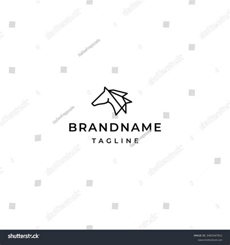 Horse Line Art Logo Design Template Stock Vector Royalty Free