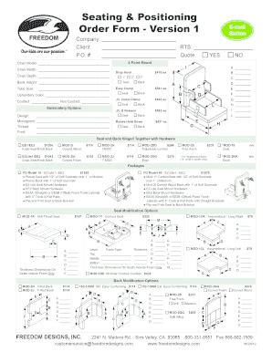 Fillable Online S P Order Form Version Freedom Designs Inc