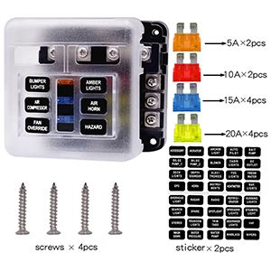 WUPP ST Blade Fuse Block With LED Warning Indicator Damp Proof Cover