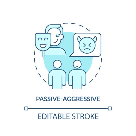 Passive Aggressive Turquoise Concept Icon Communication Pattern