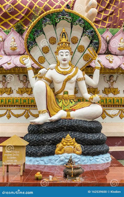 Lord Vishnu Statue Sitting On Snake Ko Samui Island Thailand Stock