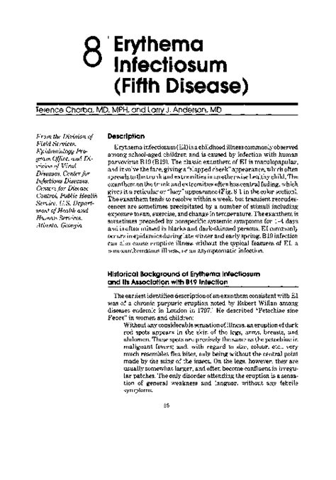 Pdf Erythema Infectiosum Fifth Disease