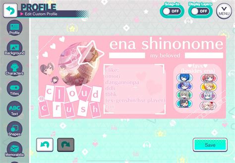 My Pjsekai Custom Profile In 2023 Custom Save Danganronpa