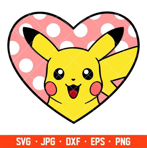 Pikachu Valentine Heart Svg Love Svg Valentines Day Svg D Inspire