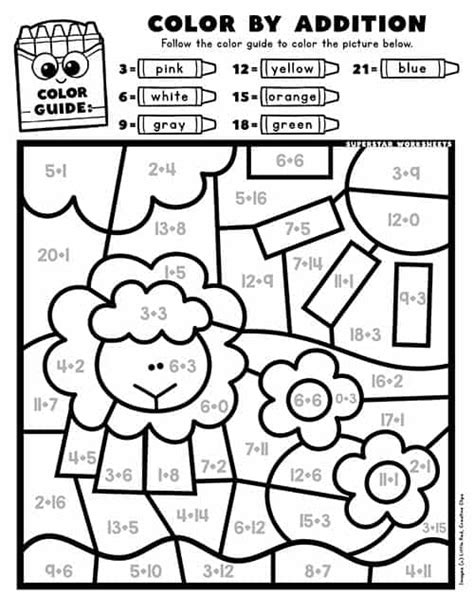 Color By Adding Numbers Worksheets Free Printable Worksheets