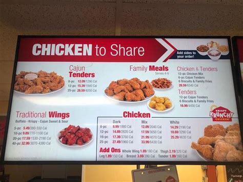 Menu At Krispy Krunchy Chicken Restaurant Grand Saline