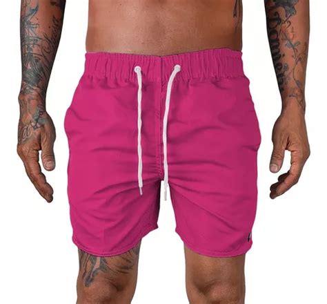 Short Praia Bermuda Mauricinho Rosa Neon Mercadolivre