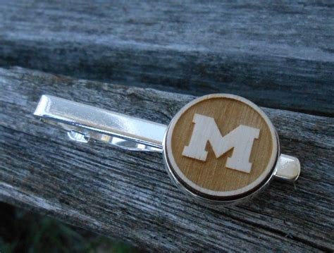 M Tie Clip Laser Engraved Anniversary Birthday Gift Groom Etsy