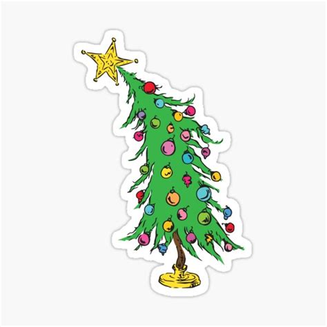 Leaning Whoville Grinch Christmas Tree Sticker For Sale By Samantha