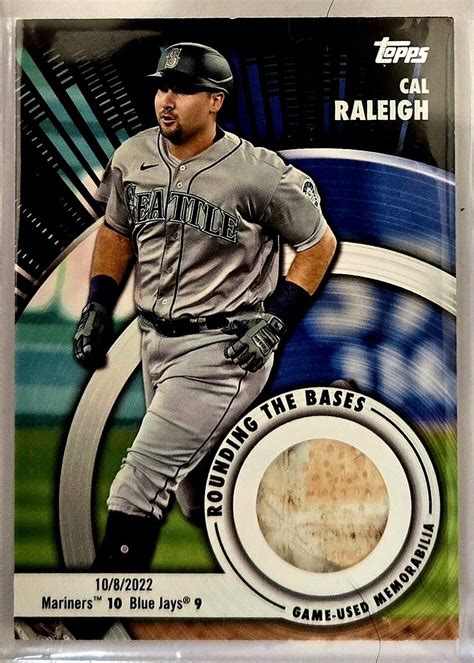 Topps Series Cal Raleigh Rounding The Bases Relic Ebay