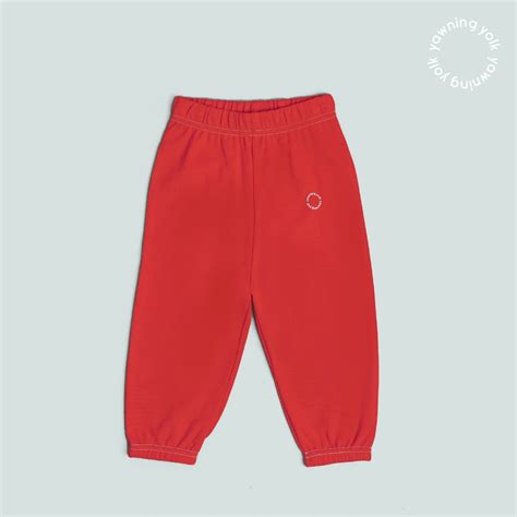 Yawning Yolk Jogger Pants In Organic Cotton Fiery Red Shopee Philippines