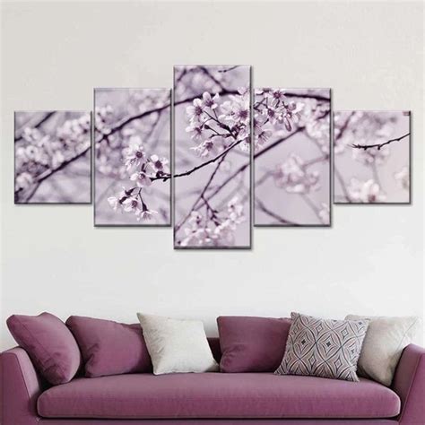 Lavander Sakura Multi Panel Canvas Wall Art