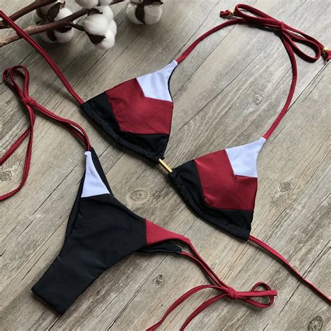 Maillot De Bain Femmes Sexy Bikini Natation Ensemble Tampon Chaud