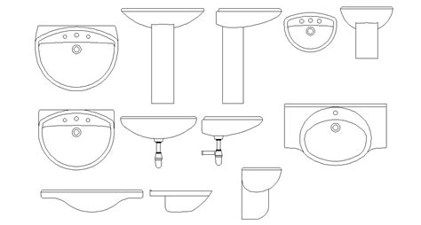 Wash Basin Cad Block Free Elevation Design Cadbull