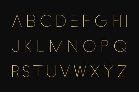 Luxury Minimalistic Alphabet Gold Font 19777 Decorations Design