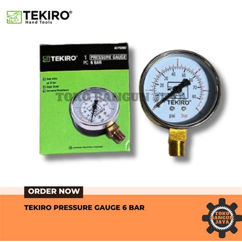 Jual TEKIRO Manometer Pengukur Tekanan 6 Bar Tekiro Pressure Gauge 6