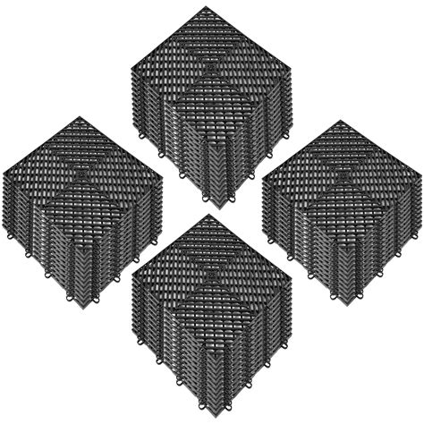 VEVOR Tiles Interlocking 50 PCS Black Drainage Tiles 12x12x0 5 Inches