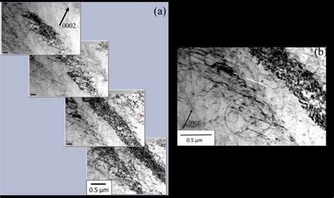 TEM Bright Field Micrographs Showing The Presence Of Dislocation Bands