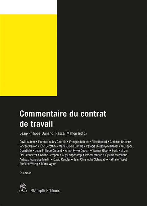 Livres Commentaire Du Contrat De Travail Article Plaidoyer Ch