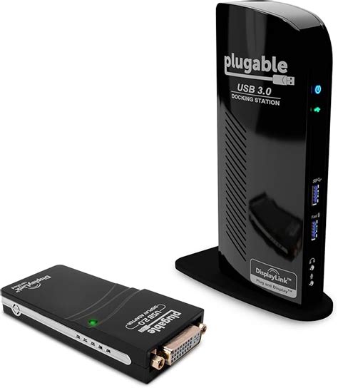 Plugable Usb 3 0 Universal Laptop Docking Station Dual Monitor Bundle With Usb 2 0