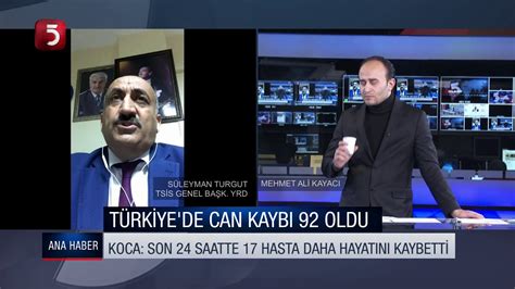 GENEL BAŞKAN YARDIMCIMIZ SÜLEYMAN TURGUT TV 5 DE ÇALIŞMA HAYATIYLA