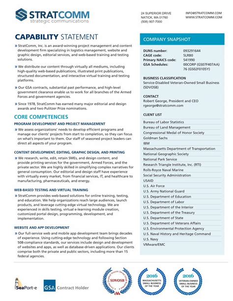 Pdf Capability Statement Company Snapshot Capability Statement