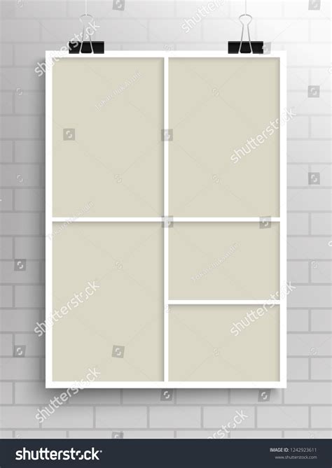 Templates Collage Five Frames Photos Parts Stock Vector Royalty Free