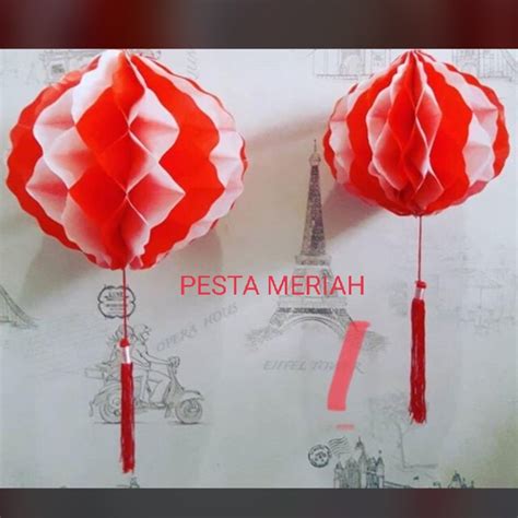 Jual LAMPION MERAH PUTIH LAMPION HUT RI HIASAN HUT RI HIASAN