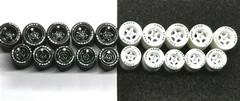 Hot Wheels Good Year Rubber Black White Tires 10 Sets 5 Spoke 12 10 Mm 164Wheel
