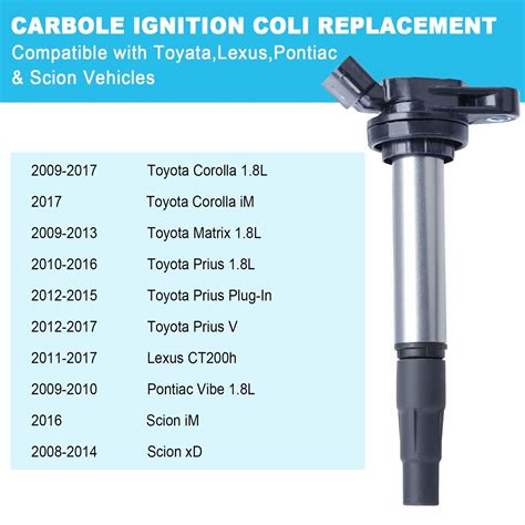 4x Ignition Coils For TOYOTA Corolla Prius 1 8L L4 2009 2012 2013 2015