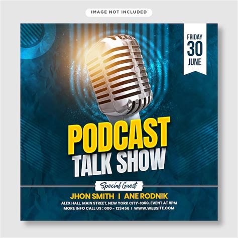 Premium PSD | Podcast talk show flyer and social media post template