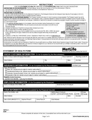 Fillable Online MetLife EOI Form Mylcgbenefits Fax Email Print